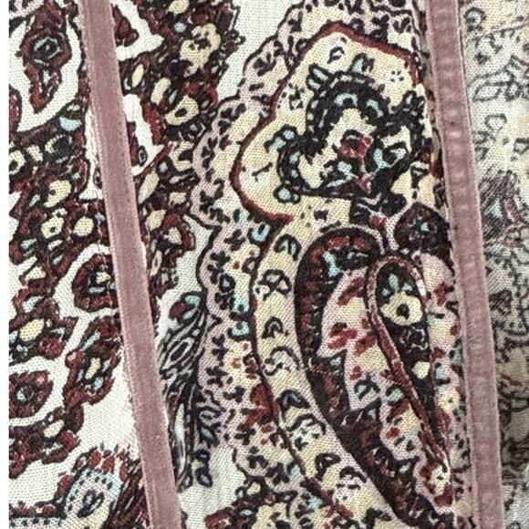 American Eagle Women M Boho Peasant Top Paisley Flowy Romantic Victorian Cottage - Picture 5 of 11
